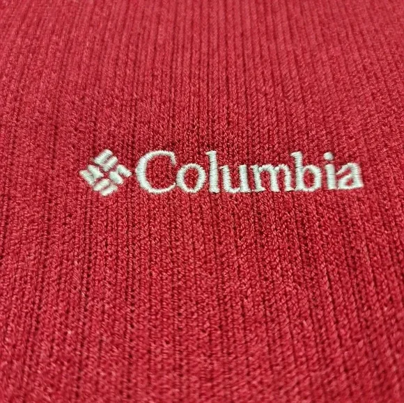 Columbia Sweater Men's Large Maroon Red Grey Bulkhead Drop Zip - Picture 4 of 9